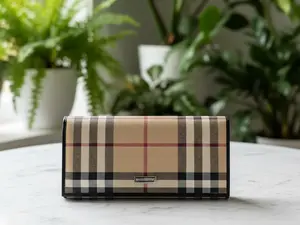 Pre-owned BURBERRY canvas and leather Small Leather Goods Nova Check Coated Canvas Wallet