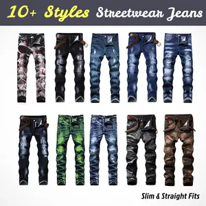 There’s always a pair that suits you—men’s street-style jeans collection, 10+ styles, slim/straight fits, distinctive designs perfect for urban outfits.