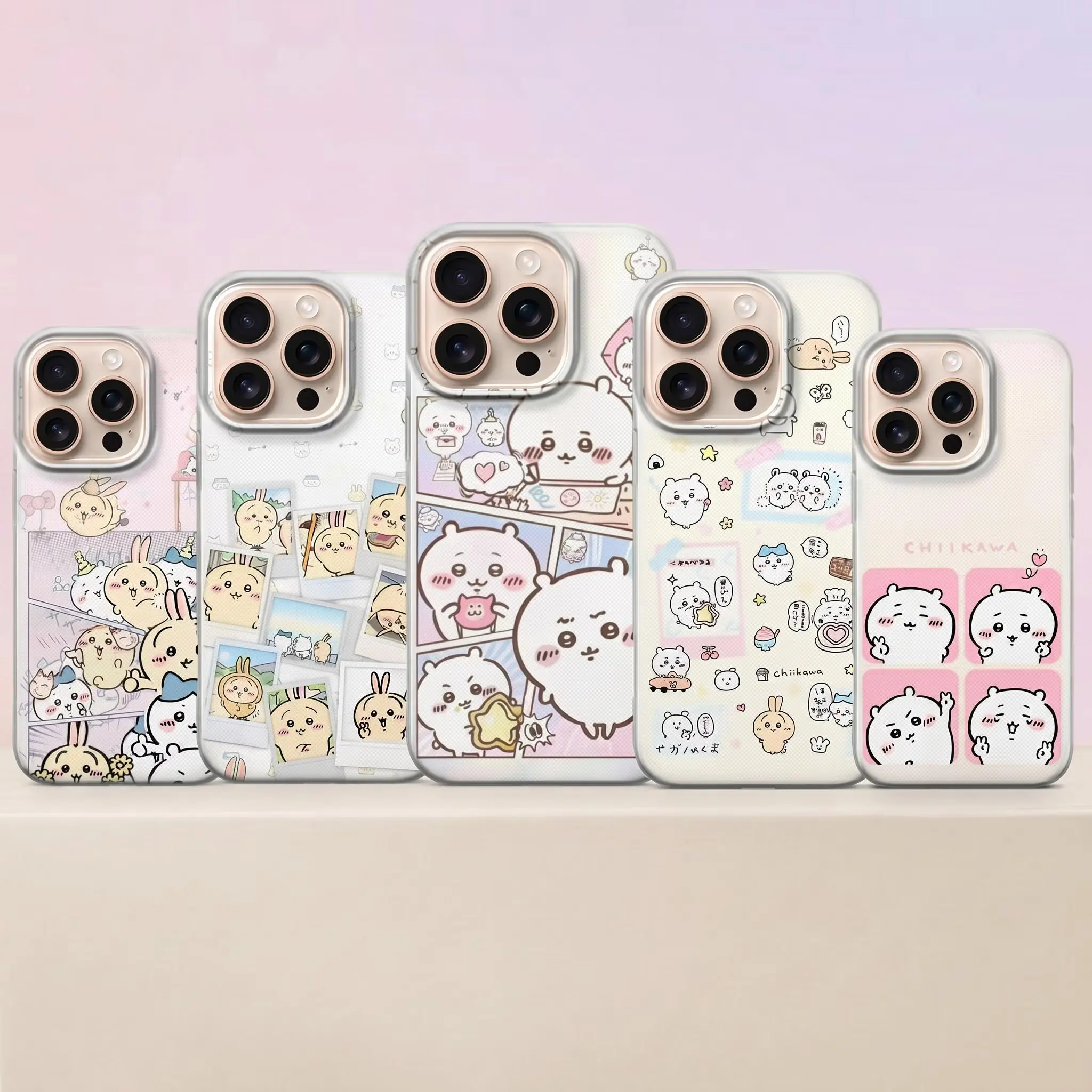 Chiikawa Phone Case, Kawaii Collage Cover for iPhone 17pro, 16, 15, 14, 13, 12, 11 pro max, samsung