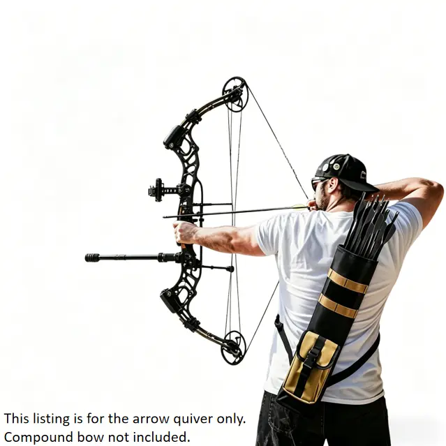 Adjustable Arrow Quiver, Lightweight and Convenient for Back or Side Carry, Ideal for Hunting, Target Shooting, and Outdoor Archery