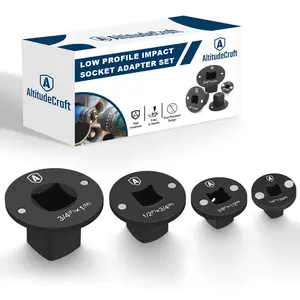 Altitudecraft Low Profile Impact Socket Adapter Set – Industrial Drive Ratchet & Wrench Adapter Set for Tight Spaces, 4PC Hardware Kit: 3/4" to 1", 1/2" to 3/4", 1/2" to 3/8", 1/4" to 3/8"