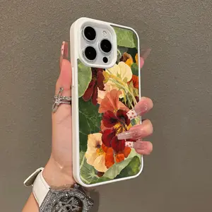 Magnetic Compatible Case for iPhone 17 16 E Pro Max 15 Plus 14 13 12 11 XS XR, Vintage Nasturtium Floral Art Aesthetic Print | Shockproof, Silicone, Lightweight, Scratch Resistant, and Trendy Protection