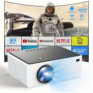 Mini Projector with Android TV 11.0, Towond SmartProjector with Wifi and Bluetooth, Portable Native 1080pProjector Built-in Netflix, Movie Projector forOutdoor/Indoor Home Cinema with 8,000+ Apps