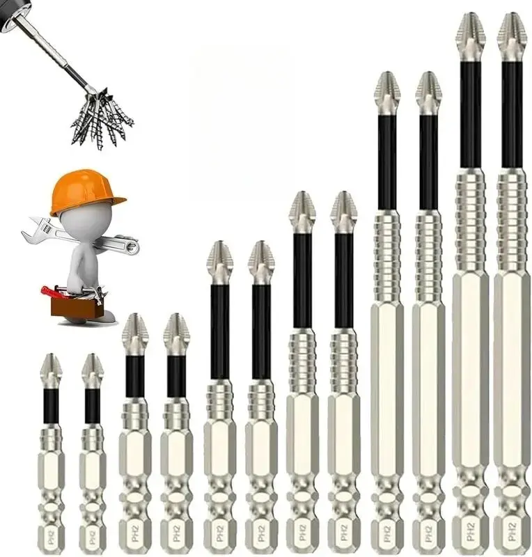 K5 Impact Driver Bit Set for Power Tools - Impact Resistant High Magnetic Screwdriver Bits, Non-Slip & Wear Resistant, Quick Change Heavy Duty Design, Perfect for Home Repair, Construction & DIY Projects