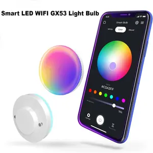 Smart Gx53 LED Bulb, WiFi Connected, APP/voice Control, Rgbic Color Changing, Music Sync, Compatible with Alexa and Google Home