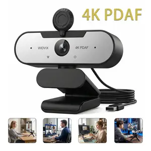 WIDVIX 4K PDAF Webcam, PC Compatible 4K Ultra HD Webcam with PDAF Focus, 110° Wide Angle Lens, Noise Cancelling Mic, Auto Low-Light Correction, Privacy Cover, Included Tripod, Plug & Play USB for Zoom, Online Teaching