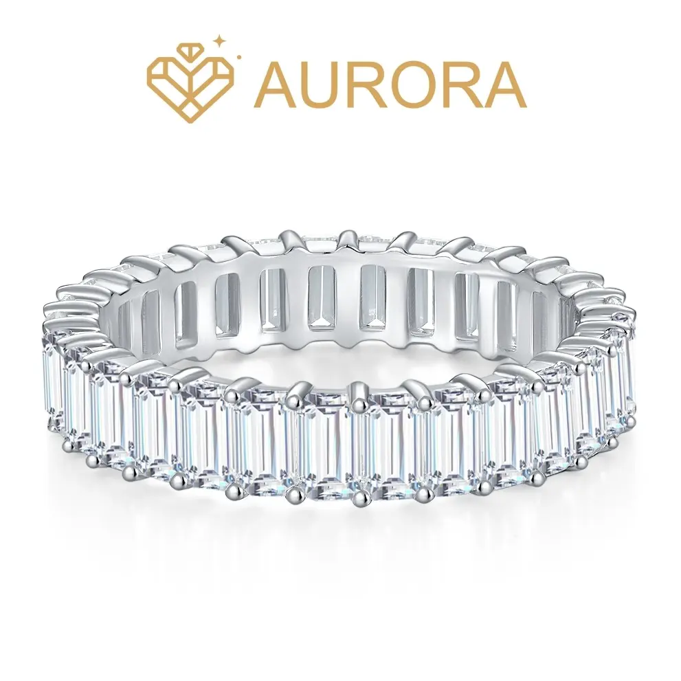 【#135 Glam Matrix】Moissanite Stackable band ring enhancer ring with 925 sterling silver Synthetic Moissanite