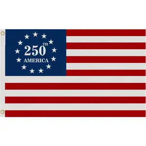 3 Ply 250 Year American Anniversary Flag, 250th Anniversary Flag Double Sided 3 X 5 Ft, 1776-2026 250 Years Birthday Patriotic Decor for Indoor Outdoor (Style 6, 3 x 5 feet)