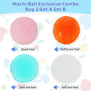 Pawtoto Crystal Mochi Ball Squishy, Stress Relief Squishies, Fidget Toy for Classic & Novelty Play