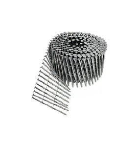 Stanley Bostitch 5000105 15-Deg 11-Gauge Ring Shank Angled Coil Nails, 1.5 in x 0.09 in Diameter - Pack of 1,800, Steel Nails, 15° Angle