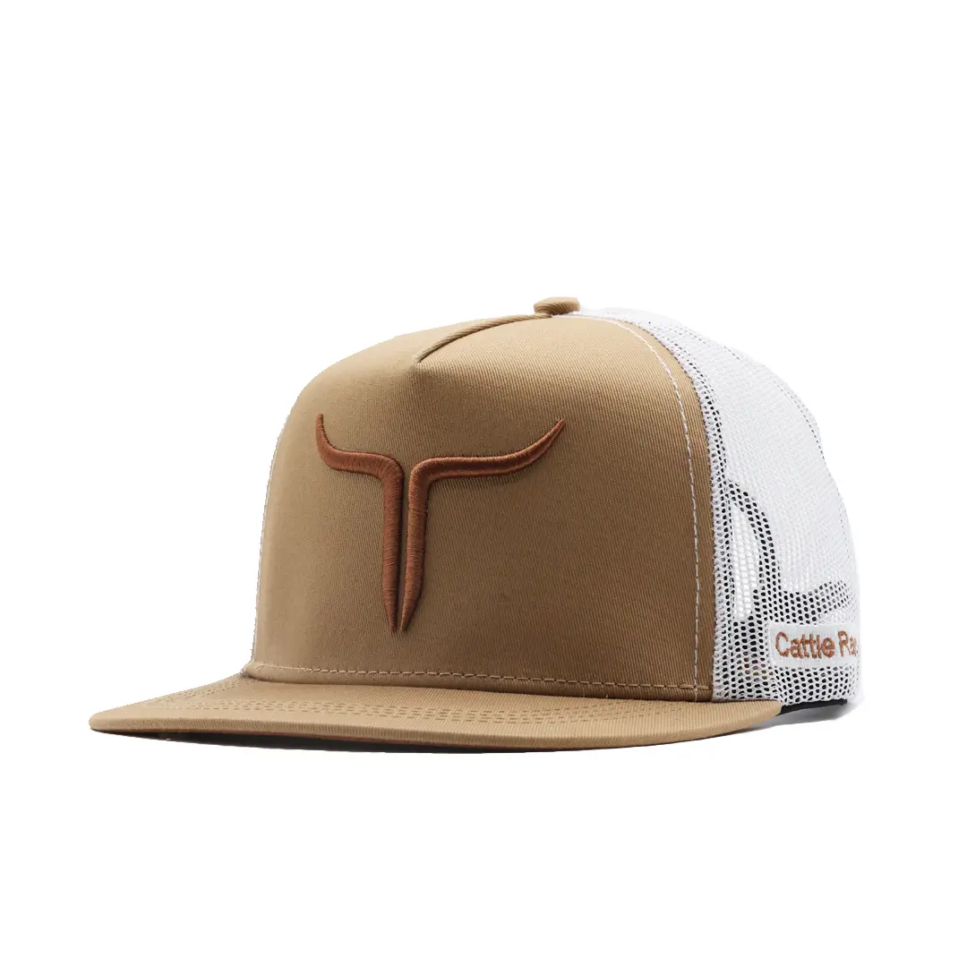 Cattle Ranch - Flat Bill - Khaki/White