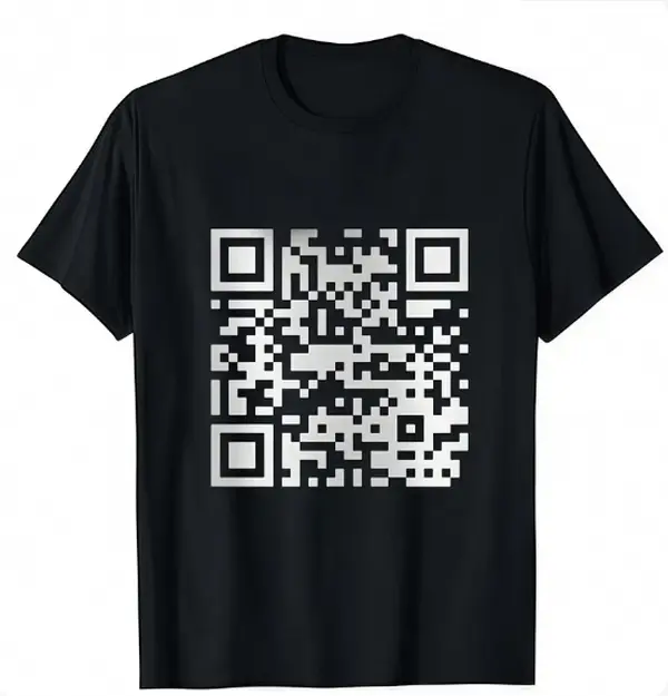 FU QR Code Meme Graphic Unisex T-Shirt, Black & White Soft Cotton Crew Neck Short Sleeve Top, Lightweight Casual Streetwear For Daily Outdoor Wear