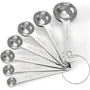 Stainless Steel Measuring Spoons Set,Coffee Scoop Spoon,Kitchen Gadgets for Cooking & Baking,Set of 7