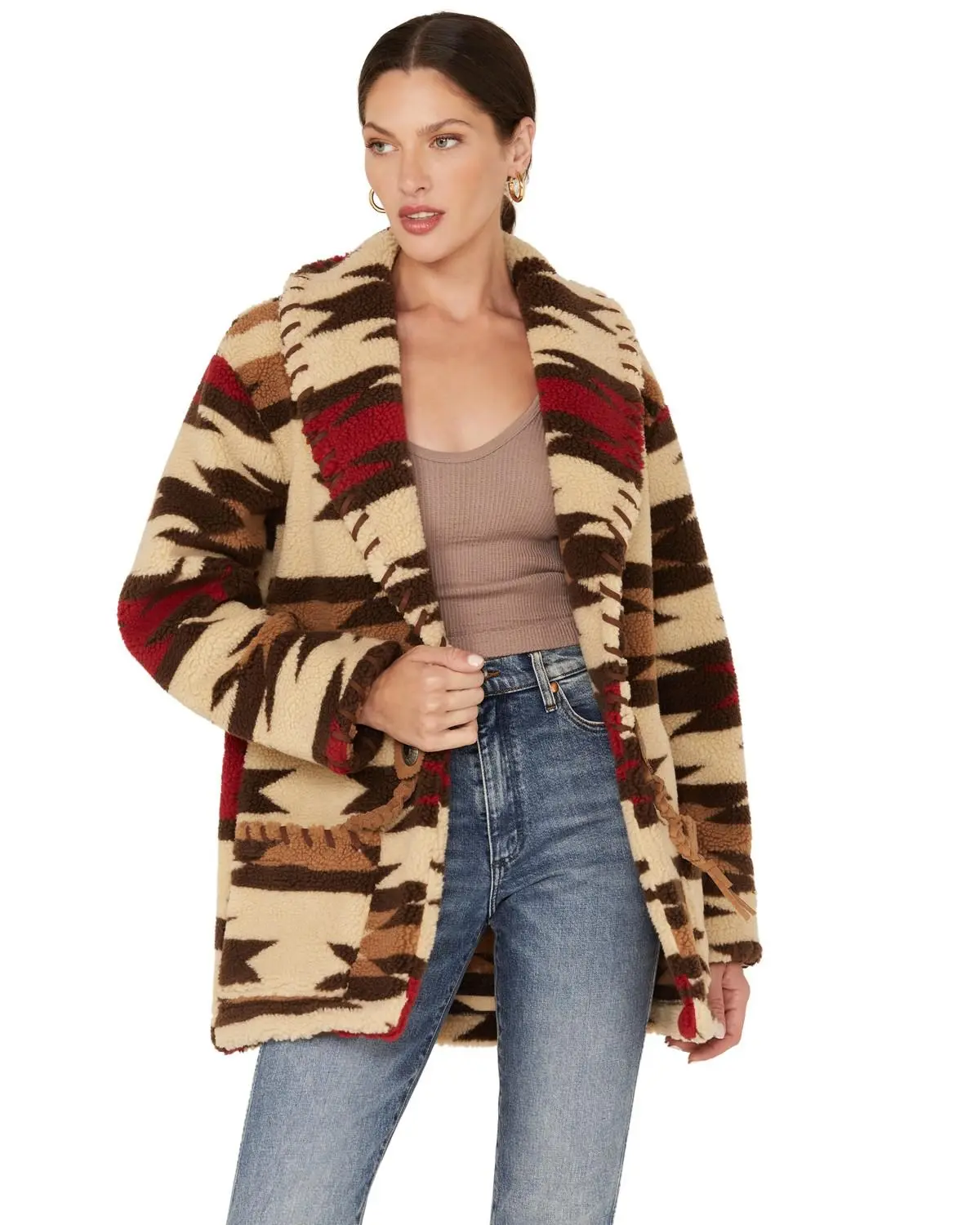 Tasha Polizzi Women's Stable Southwestern Print Sherpa Jacket - 341508