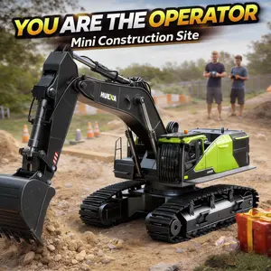 【Gifts RC cars】1:14 Scale 2.4GHz Remote Control Construction Vehicles Toys For 5-15,RC Excavator with LED & Alloy Bucket,Your Kids Will be glued to their new toys and CAN'T put the gift down!#Construction toys#Construction rc toys#Toys Gift