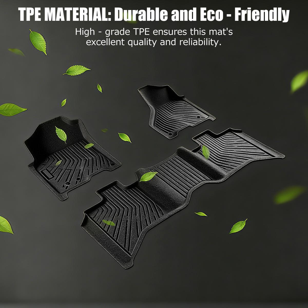 Floor Mats 3pcs for Ram 1500 2009-2018 All-Weather Automotive Floor Mats Waterproof Heavy Duty Car Mats Flexible Floor Liners