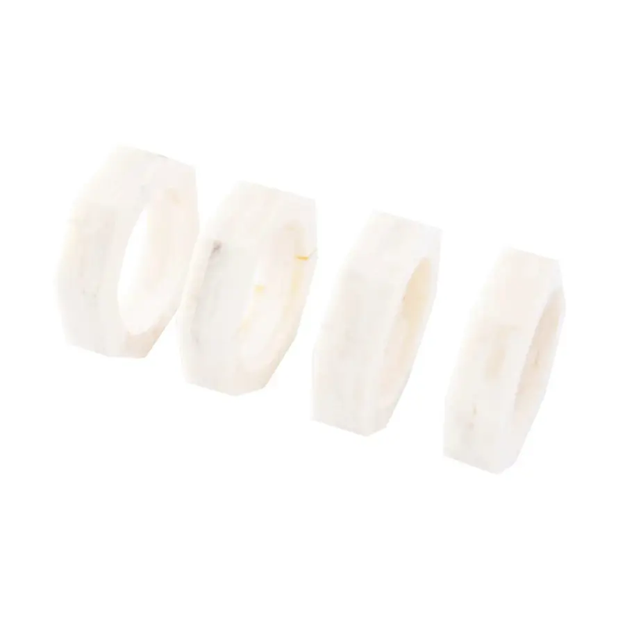 Octagon Shaped Resin Napkin Ring Set