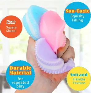[2025 New]Taba Soft, Super Squishies Soft Stress Relief Toy, Cookie Stress Relief, Food Shape Pinch Simulation Easily Relieve Stress And Anxiety(2 Random Color) Sensory Cuddle Box taba squishies taba squishy toy unique gift kid  ultra-soft decompression