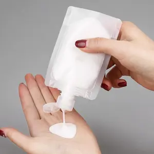 Portable Travel Pouches Travel Fluid Makeup Packing Bag Stand Up Pouch Refillable Cosmetic Container Kits Travel Accessories Set for Lotion Shampoo Face Cream
