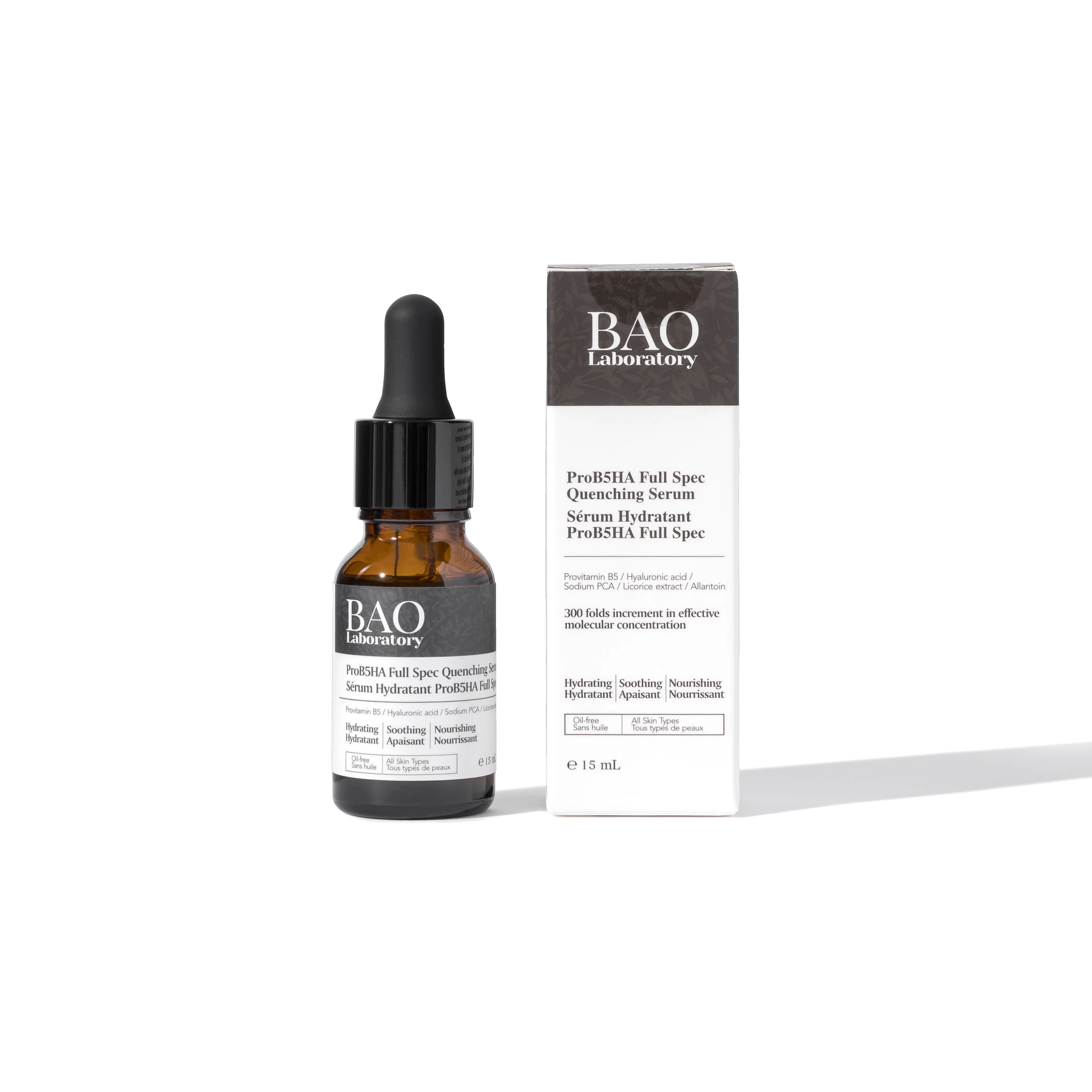 BAO Laboratory ProB5HA Full Spec Quenching Serum with Provitamin B5 & 3 Sizes of Hyaluronic Acid