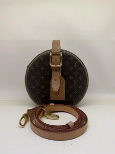Pre-owned Louis Vuitton Petite Boite Chapeau Handbag Genuine Leather Monogram Print Adjustable Strap Gold Hardware