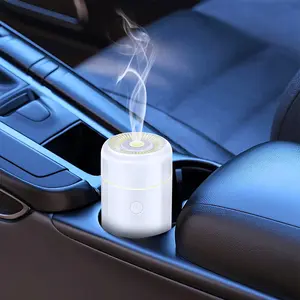 Portable Car Air Humidifier, USB Powered Car Aroma Diffuser with 7 Color Changing Light, Aromatherapy Oil Diffuser for Car, Home, Travel, Bedroom, Office