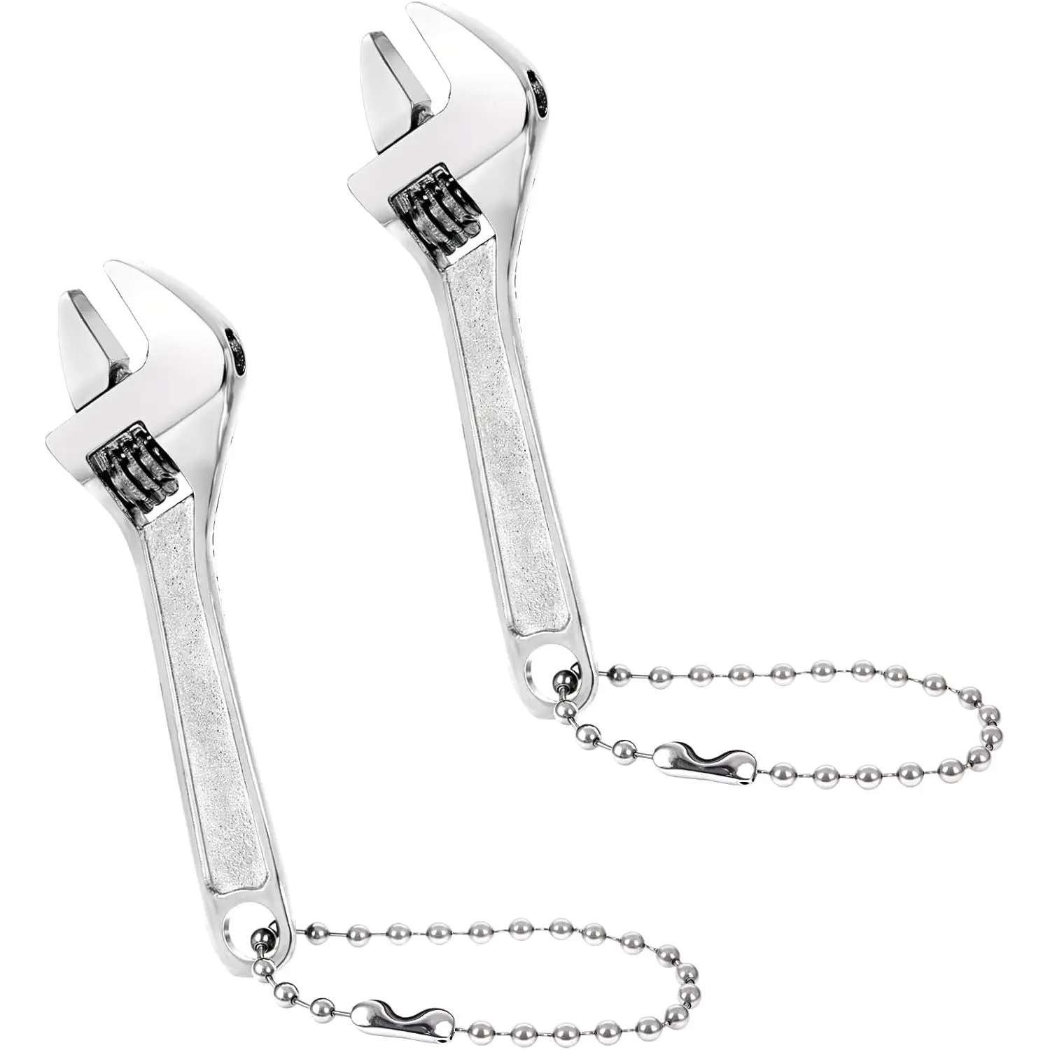 2 Pcs 2.5'' Adjustable Spanner Mini Nut Wrench, Tiny Wrench Small CrescentWrench Chain Wrench CrescentWrench Set Locking Adjustable Wrench Keychain Wrench Hand Knurl Tool for Repair Micro Equipment