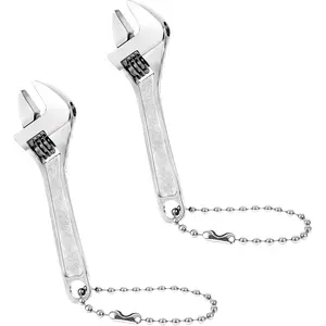 2 Pcs 2.5'' Adjustable Spanner Mini Nut Wrench, Tiny Wrench Small CrescentWrench Chain Wrench CrescentWrench Set Locking Adjustable Wrench Keychain Wrench Hand Knurl Tool for Repair Micro Equipment