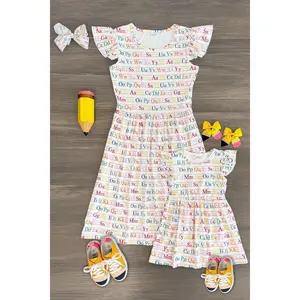Mom & Me - White Alphabet Dress