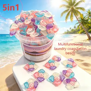 Home Essentials, Laundry Made Easy! 1 Pod = Clean + Soft + Fresh + Antibacterial + Bright, 60 Pellets Per Bucket, 8g Each