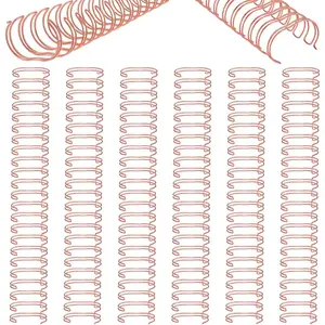 6 count Binding Wire  Loop Spines Double Loop Binding Wire 1 Inch Cinch Diameter 23 Holes for Teacher Student Document Notebook Making(Rose )