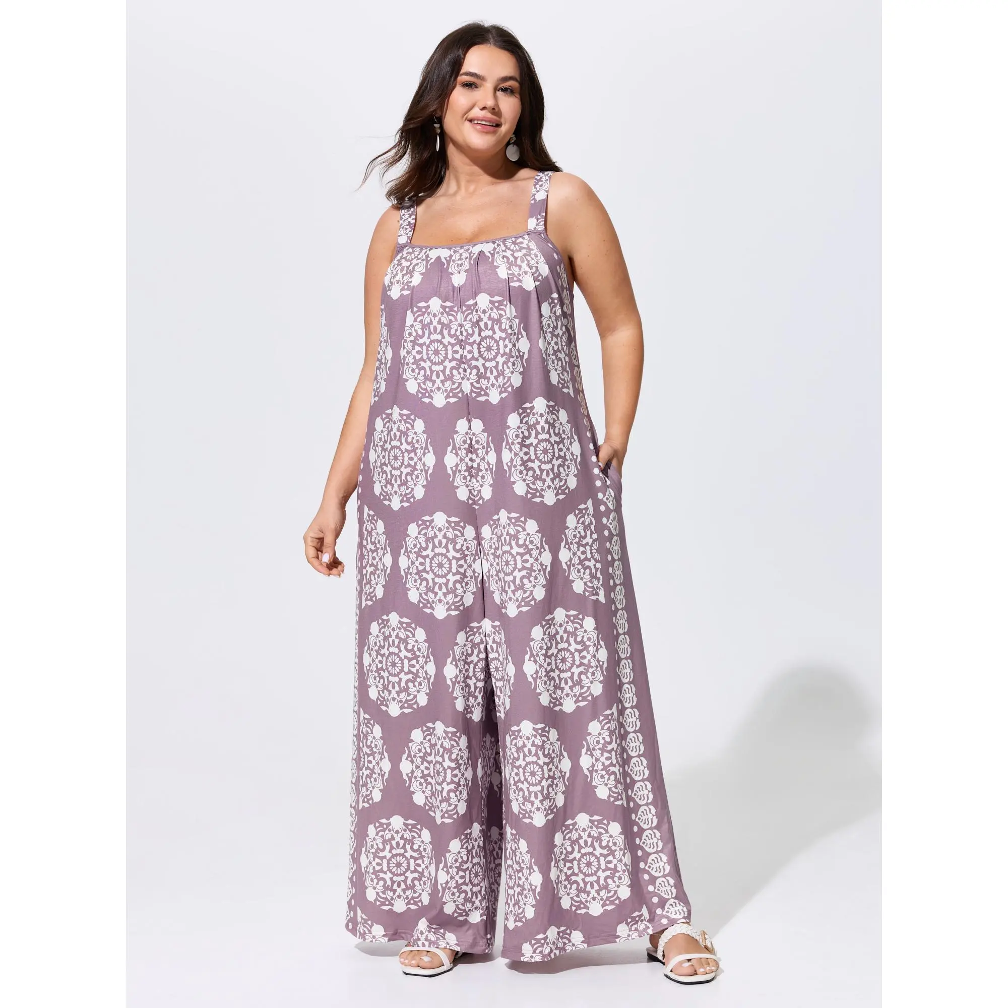 BloomChic Women's Plus Size Polyester-Spandex Blend Overalls - Sunkissed Stretchy Fabric, Adjustable Straps, Low Iron, Regular Length, Cold Wash, Machine Washable, Casual Jumpsuit [M-6X] 2026 Summer Deals