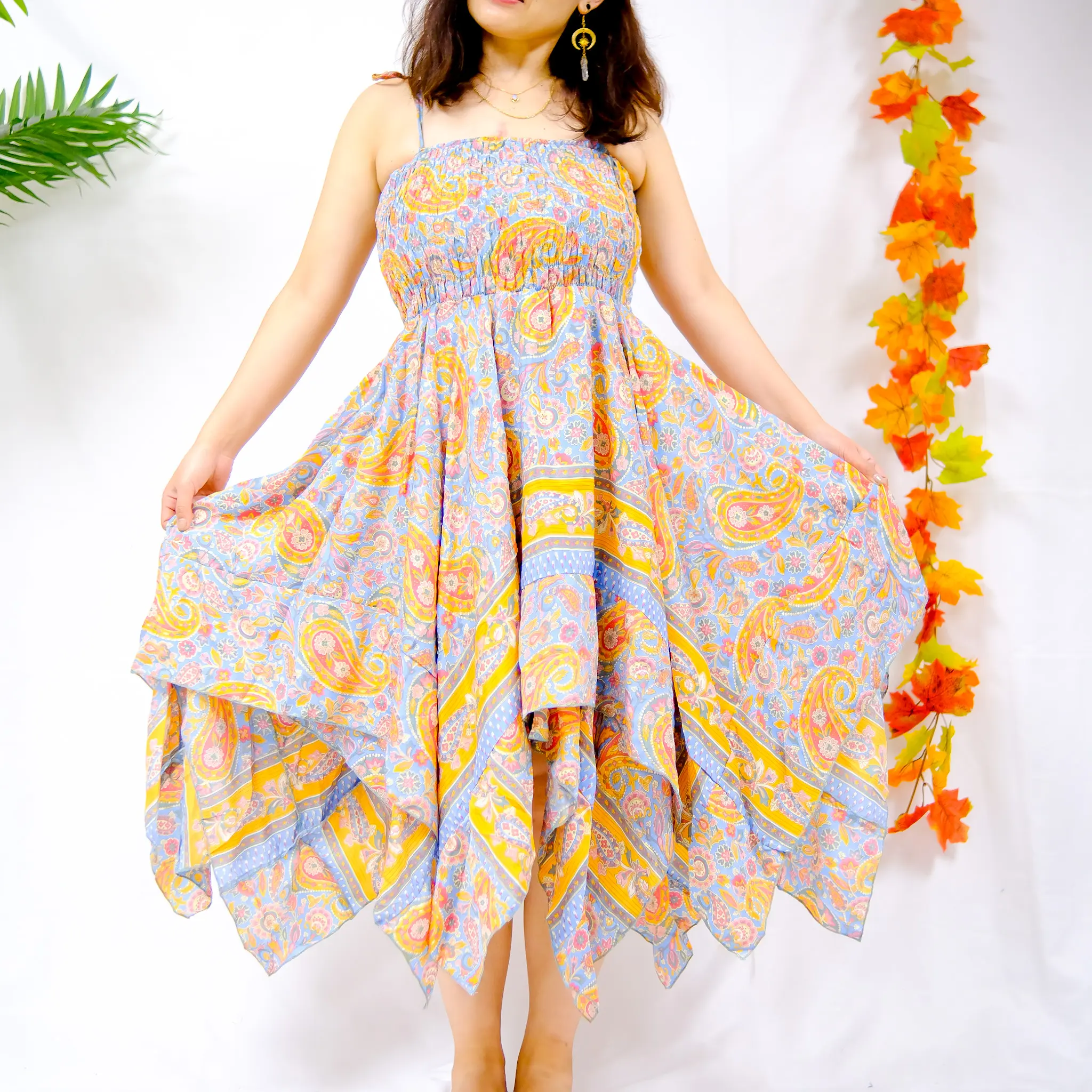 Bohemian Pixie Dress, Fairy Handkerchief 70s Dress, Recycled Sari Silk Boho  Dress, Long Summer Two Way Dress, Hippie Gypsy Fairy Dress, Beach Fashion,  Double Layered Dress - TikTok Shop