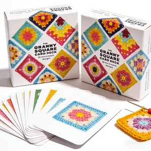 [2026 Gift] New Grandmother Block Crochet Card Set with 50 unique designs, handmade craft set, suitable for beginners in knitting and crochet guide, perfect for handicraft enthusiasts, the best mom gift, Christmas gift