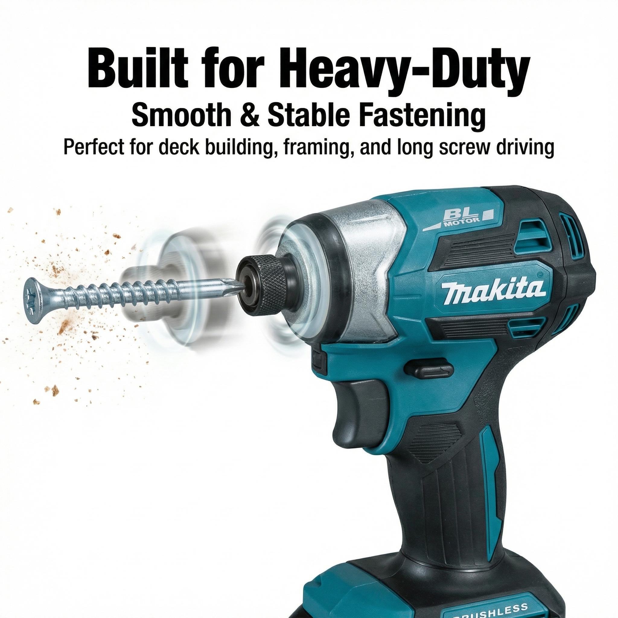 Makita DTD173 Brushless  Driver 180Nm Torque tool kit set impact  Compact Cordless Drill spanner wrench