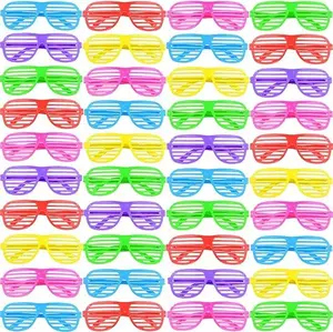 54Pcs Shutter Shades Glasses Neon Slotted Bulk Sunglasses 80’s Retro Style Eyewear Party Prop Favors for  Adults - Home Improvement.