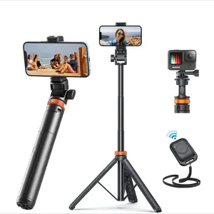 61" Phone Tripod for iPhone/Android & Selfie Stick with Remote Upgraded Stand Compatible with iPhone 16/15/14/13 Travel-Friendly Stable Premium Nylon6/6 Design Aluminium Camera