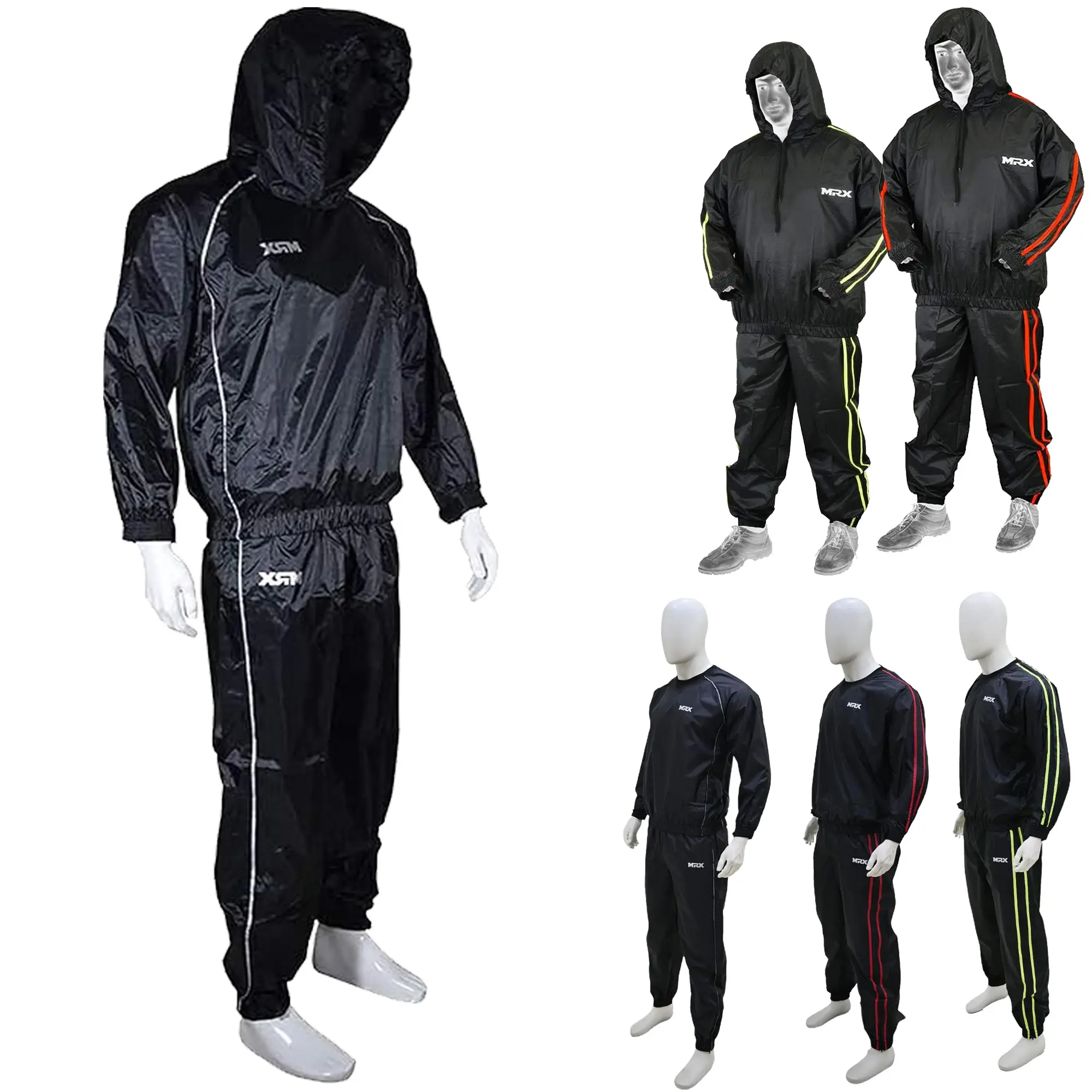 MRX Men's Fitness Sauna Suit - 2-Piece Gym Apparel with Sauna Jacket & Sweat Activewear Bottoms, Sportswear Clothing for Boxing Weight Loss Slimming