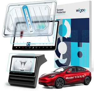 WIGOO Tesla Matte Screen Protector for Model Y Model 3 (Fits Juniper & Highland), No Fingerprints Anti-Glare Touchscreen Tempered Glass Protector, Tesla Accessories