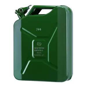 [FLASH SALE] Garvee Metal Gas Can - 20L (5.3 Gallon) Jerry Can Style, Leak-Proof, Heavy-Duty Cold-Rolled Steel, Rust-Proof and Portable for Vehicles, Farms, and Overlanding, Green