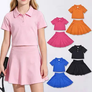 Girls Tennis Athletic Polo & Skort Set