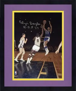 Framed Elgin Baylor Los Angeles Lakers Autographed 8" x 10" Shooting Photograph with "HOF 77 - Fanatics Authentic Certified
