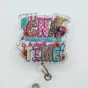 CNA Certified Nursing Assistant I Became a CNA Because Your Life Is Worth My Time Acrylic Retractable Badge ID Reel Belt or Alligator Clip