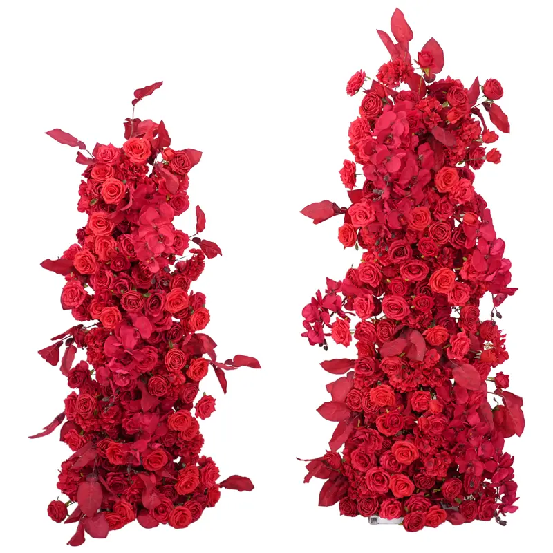 S-A875201 Red Rose Flower Row KT Board Floral Arrangement Props