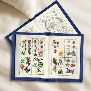 Hand Embroidery Book Geometric Embroidery Design DIY Sewing Kit, Craft Manual Guide, Perfect Gift for Sewing Enthusiasts and Beginners, Complete Set