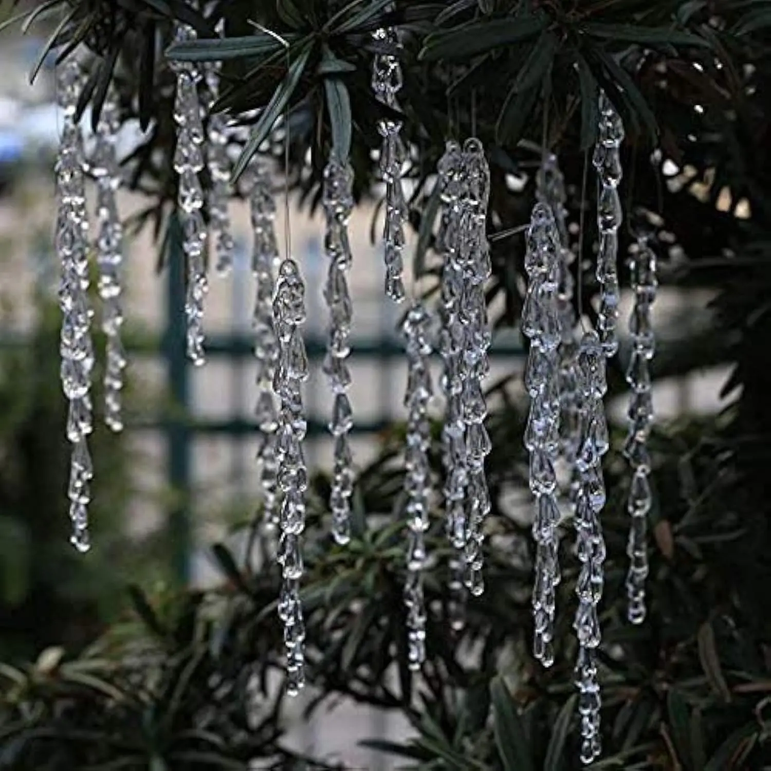 25 pcs icicles Ornament Set - Christmas Decoration Acrylic Clear icicles Set (25pcs Icicle Ornament)
