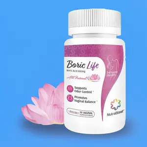 NutraBlast Boric Acid Vaginal Suppositories - Boric Life Intimate Health Support (30 Count)