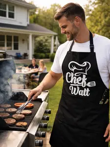 Custom Chef Apron – Personalized Cooking Apron, Funny BBQ Apron Gift, Name & Text Custom Apron, Kitchen Gift for Dad, Husband, Chef