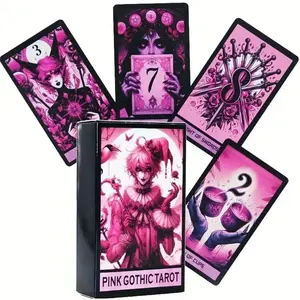 Pink Gothic Tarot Deck – 78-Card Dark Fantasy Divination Cards with Bold Pink Gothic Aesthetics for Emotional Insight & Shadow Work