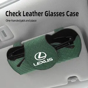 Car Sun Visor Grid Leather Eyeglass Case Frame Sunglasses Holder for Lexus F-Sport Es Rx Nx Ls Ux Lm Lx Gx Lc Rz Is Ct Gs RC Hs Sc Tx Lbx